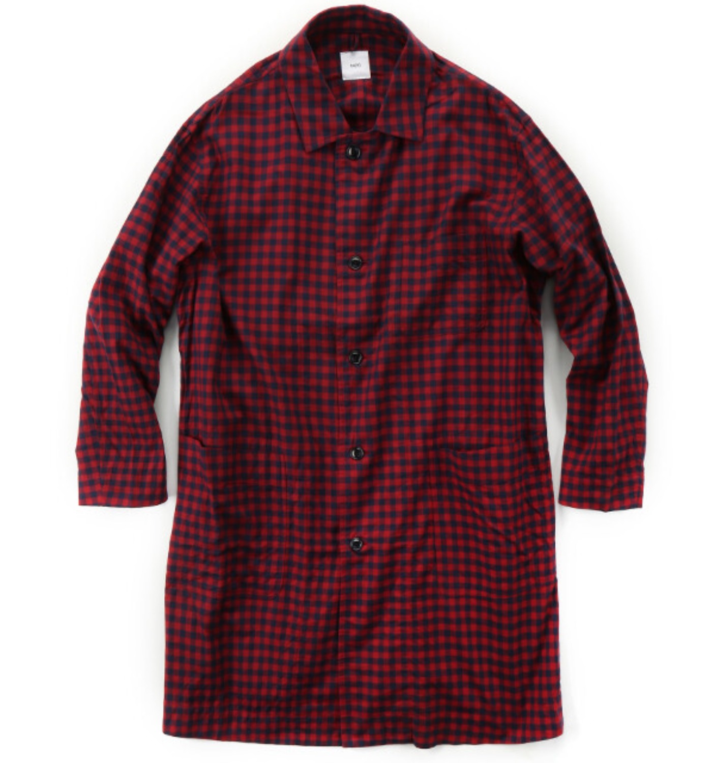 Double-sided Brushed Block Plaid Cotton Cloth Shirt Coat Red