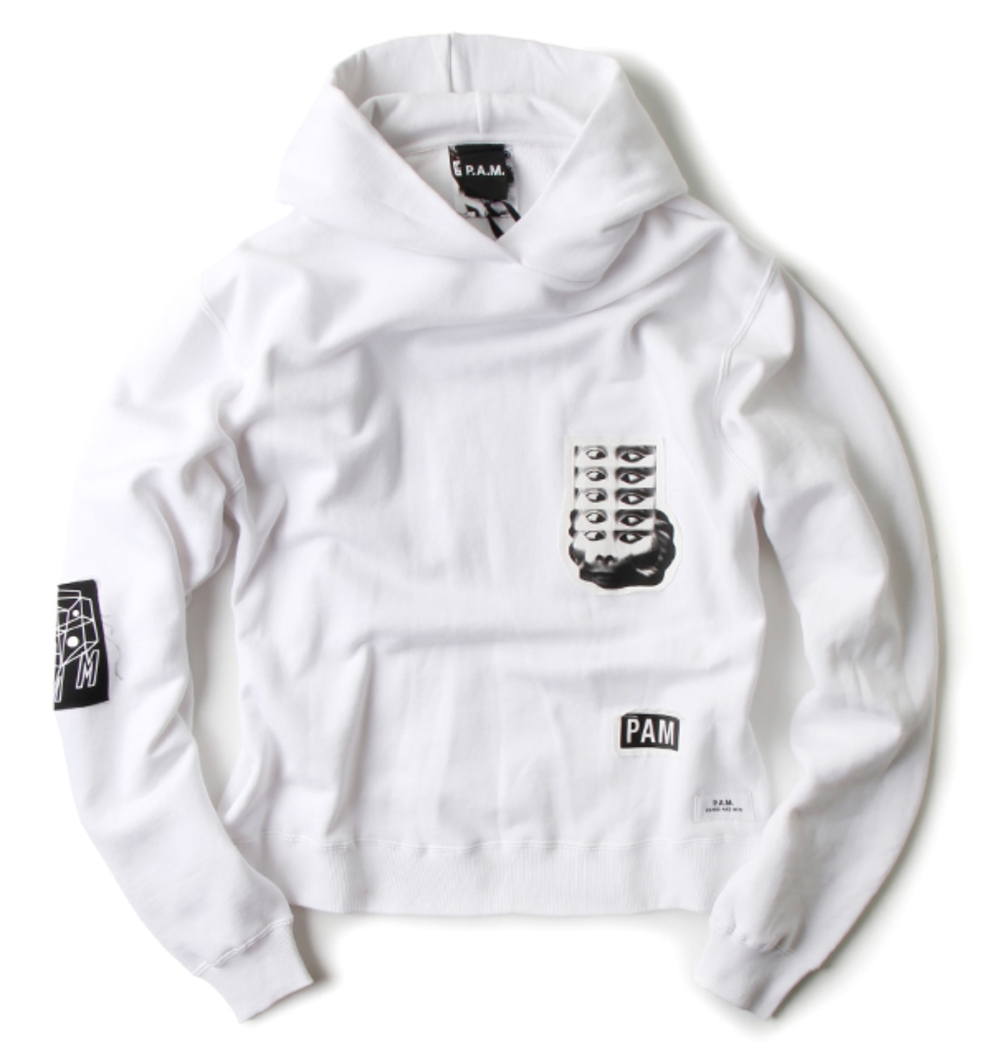 PSILOCYBE PATCH HOODED SWEAT WHITE