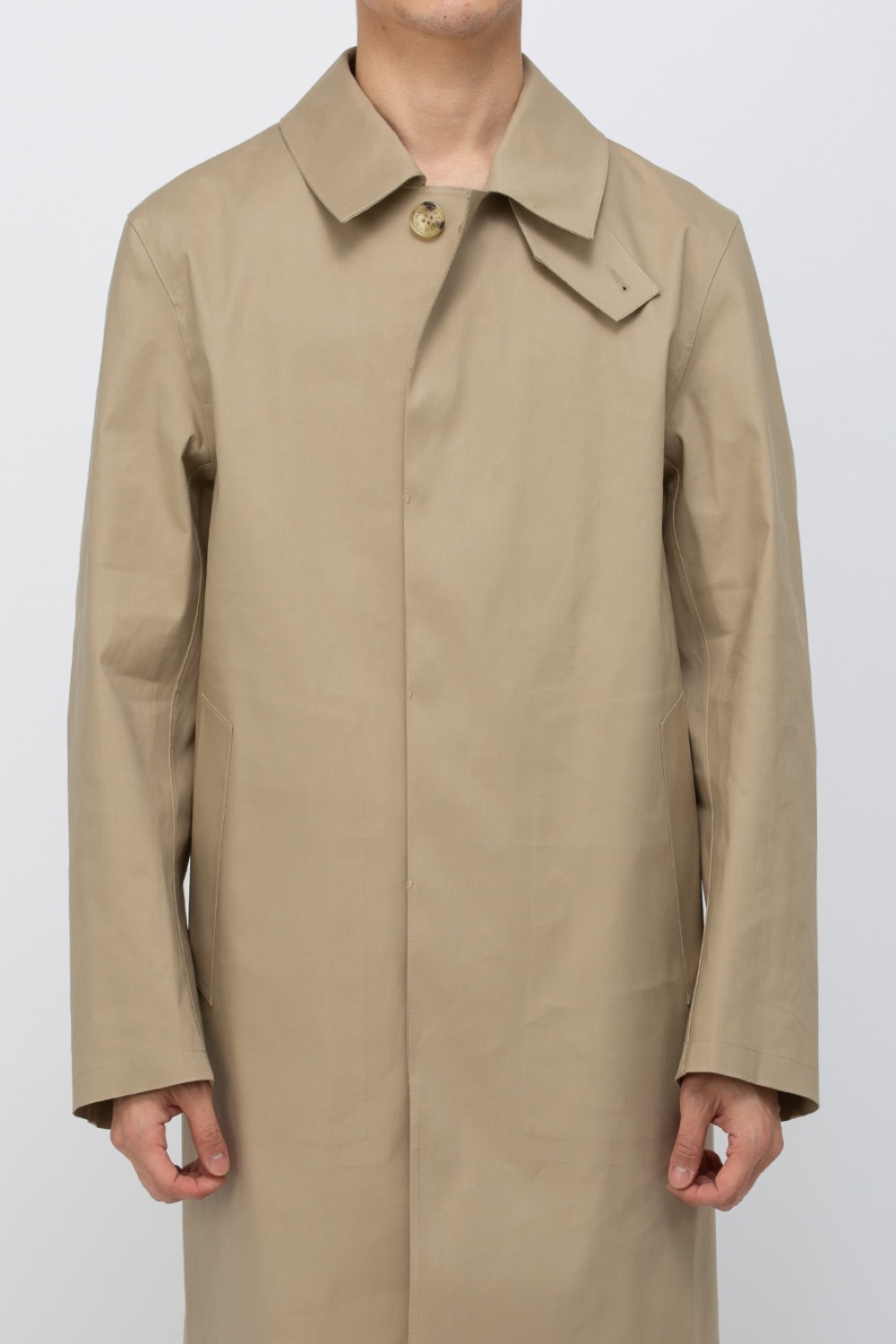 (RO5682)OXFORD BONDED COTTON 3/4 COAT FAWN