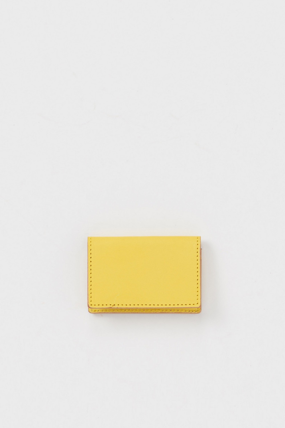 FOLDED CARD CASE COW LEATHER YELLOW