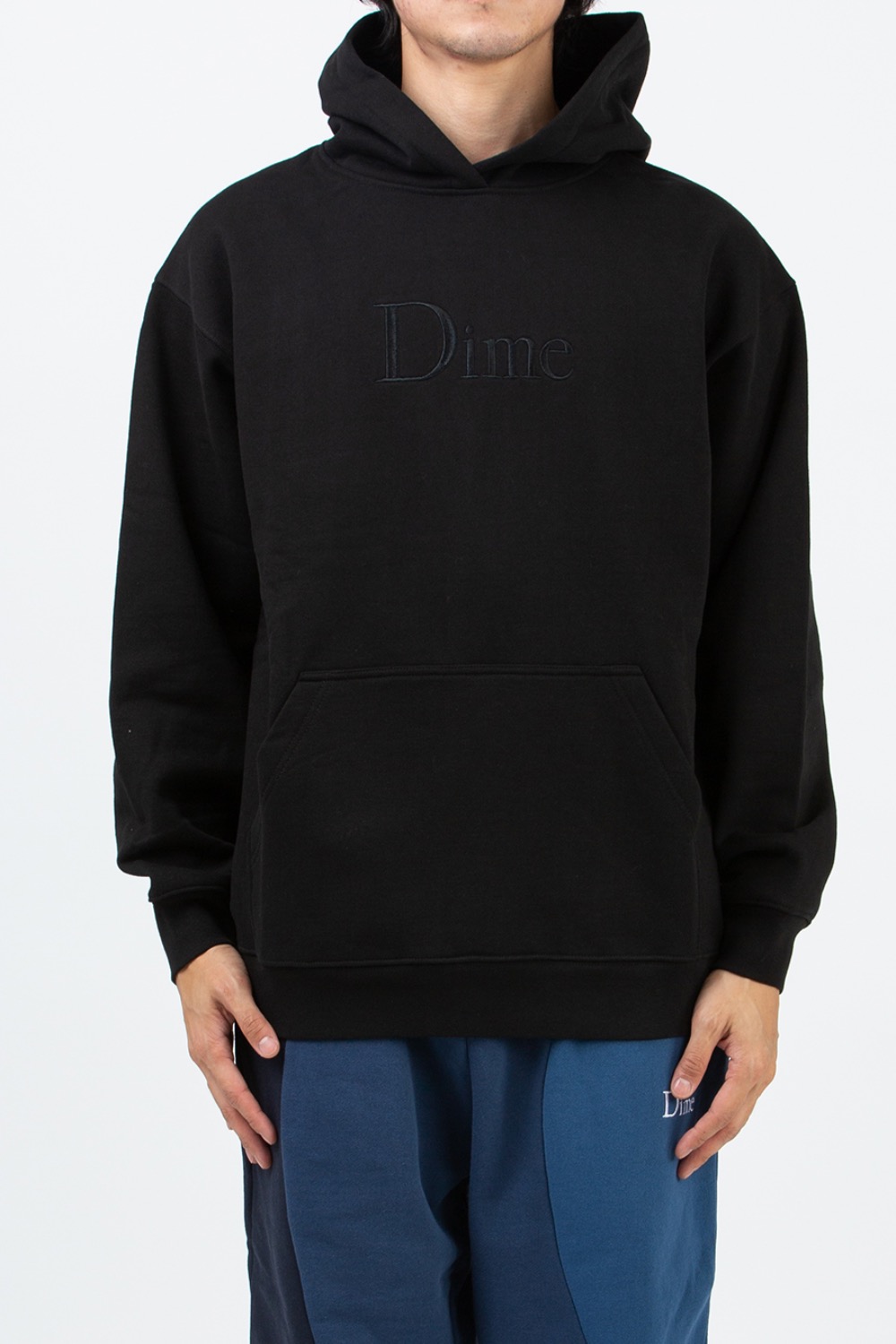 DIME CLASSIC EMBROIDERED HOODIE BLACK