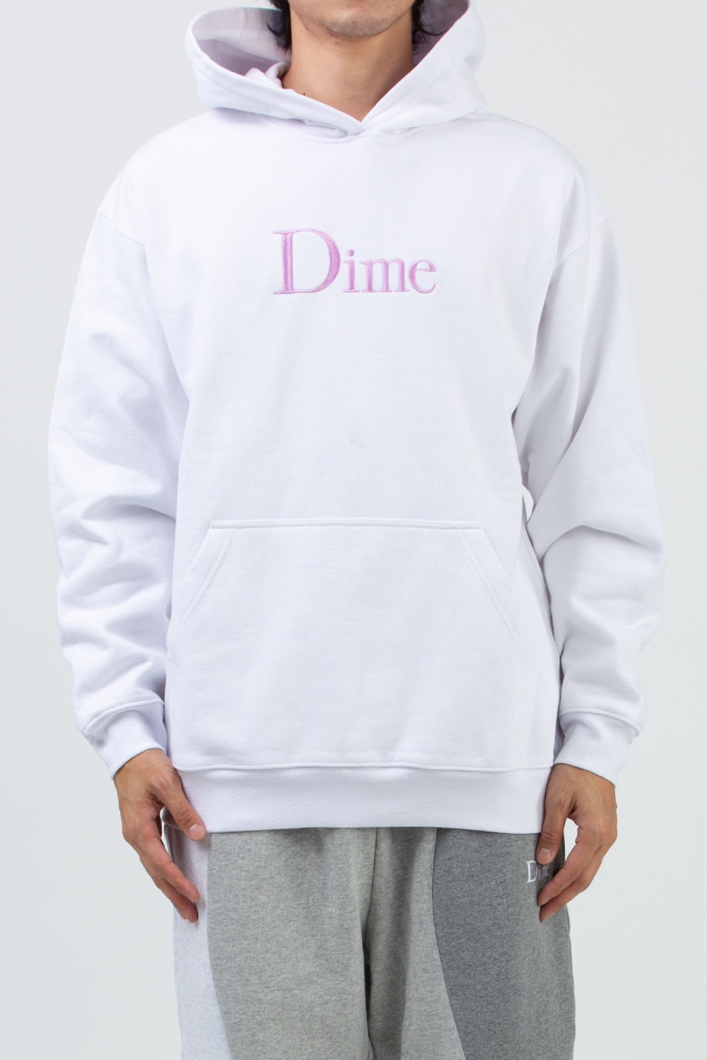 DIME CLASSIC EMBROIDERED HOODIE WHITE