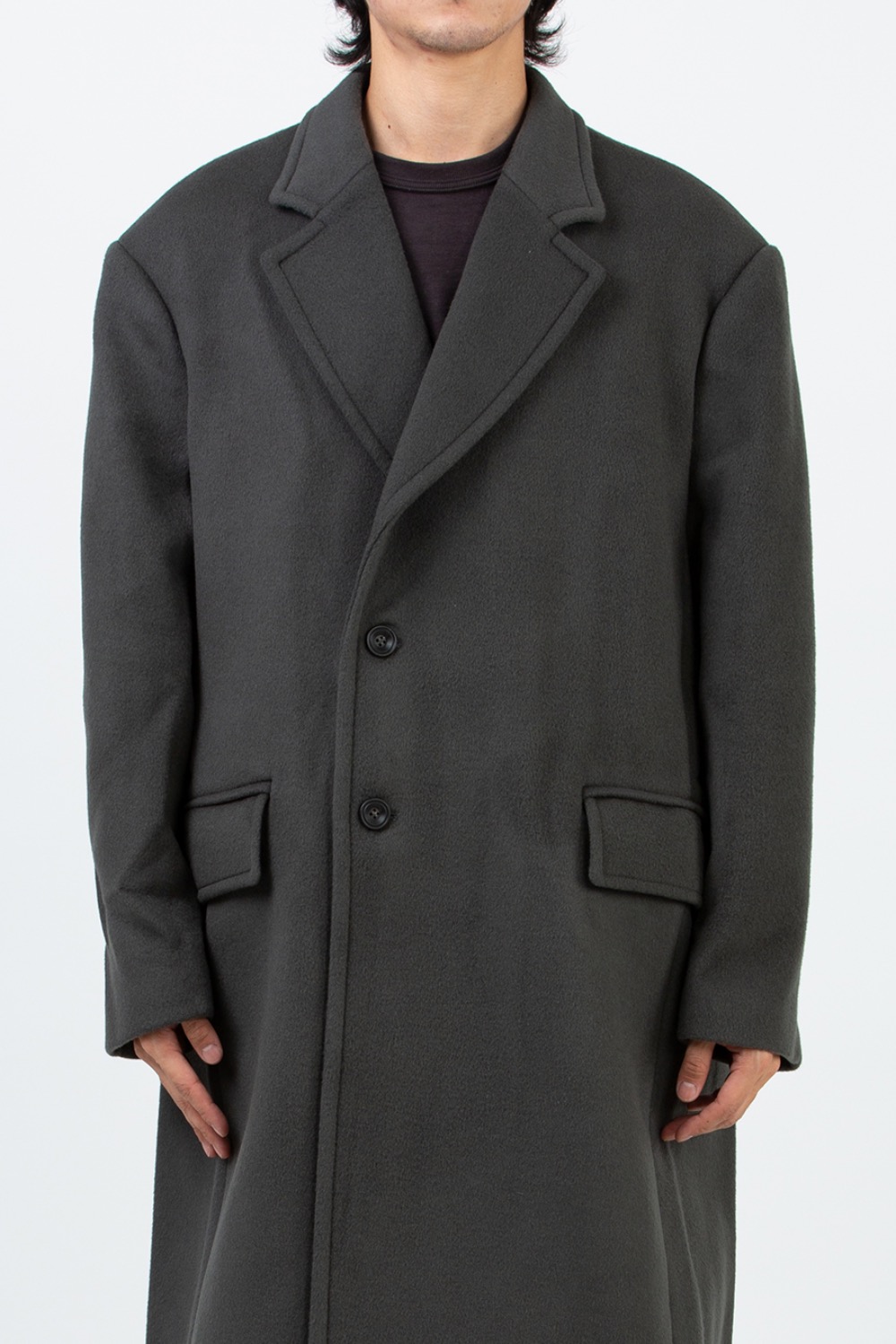 OVERSIZED CHESTERFIELD COAT CHARCOAL