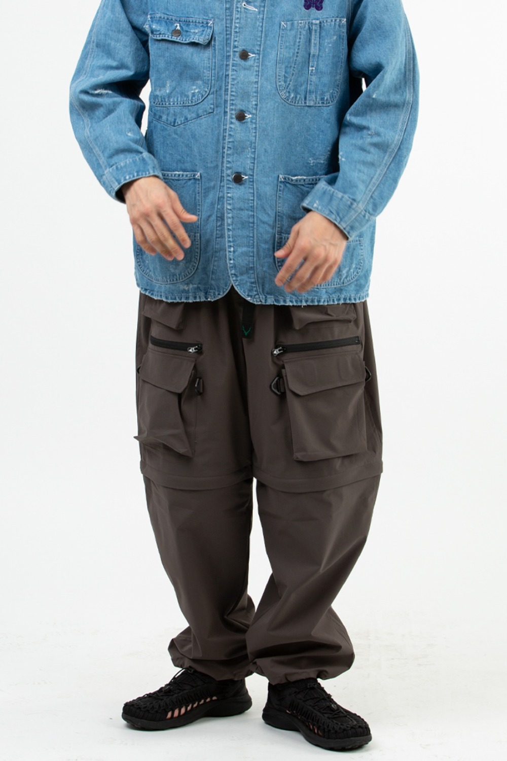 MULTI-POCKET BELTED 2 WAY PANT - POLY RIPSTOP CHARCOAL