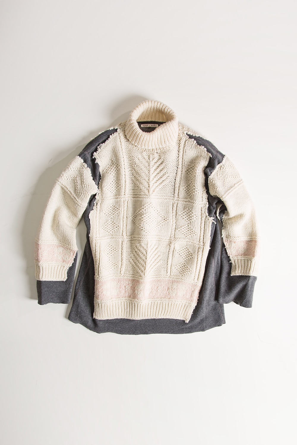 REBUILD BY NEEDLES FISHERMAN SWEATER -&gt; COVERED SWEATER GREY (L-2)