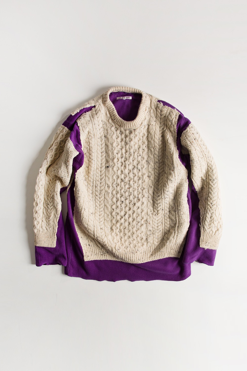 REBUILD BY NEEDLES FISHERMAN SWEATER -&gt; COVERED SWEATER PURPLE (M-3)