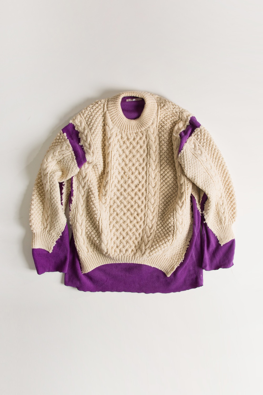 REBUILD BY NEEDLES FISHERMAN SWEATER -&gt; COVERED SWEATER PURPLE (XL-6)