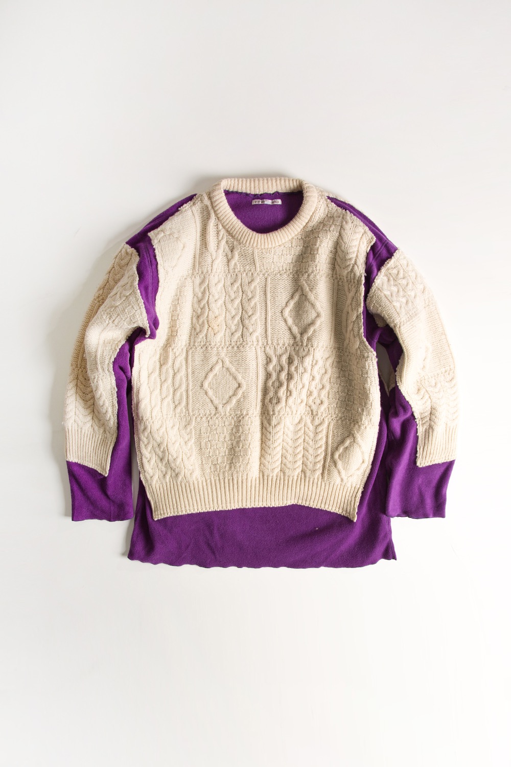 REBUILD BY NEEDLES FISHERMAN SWEATER -&gt; COVERED SWEATER PURPLE (XL-7)