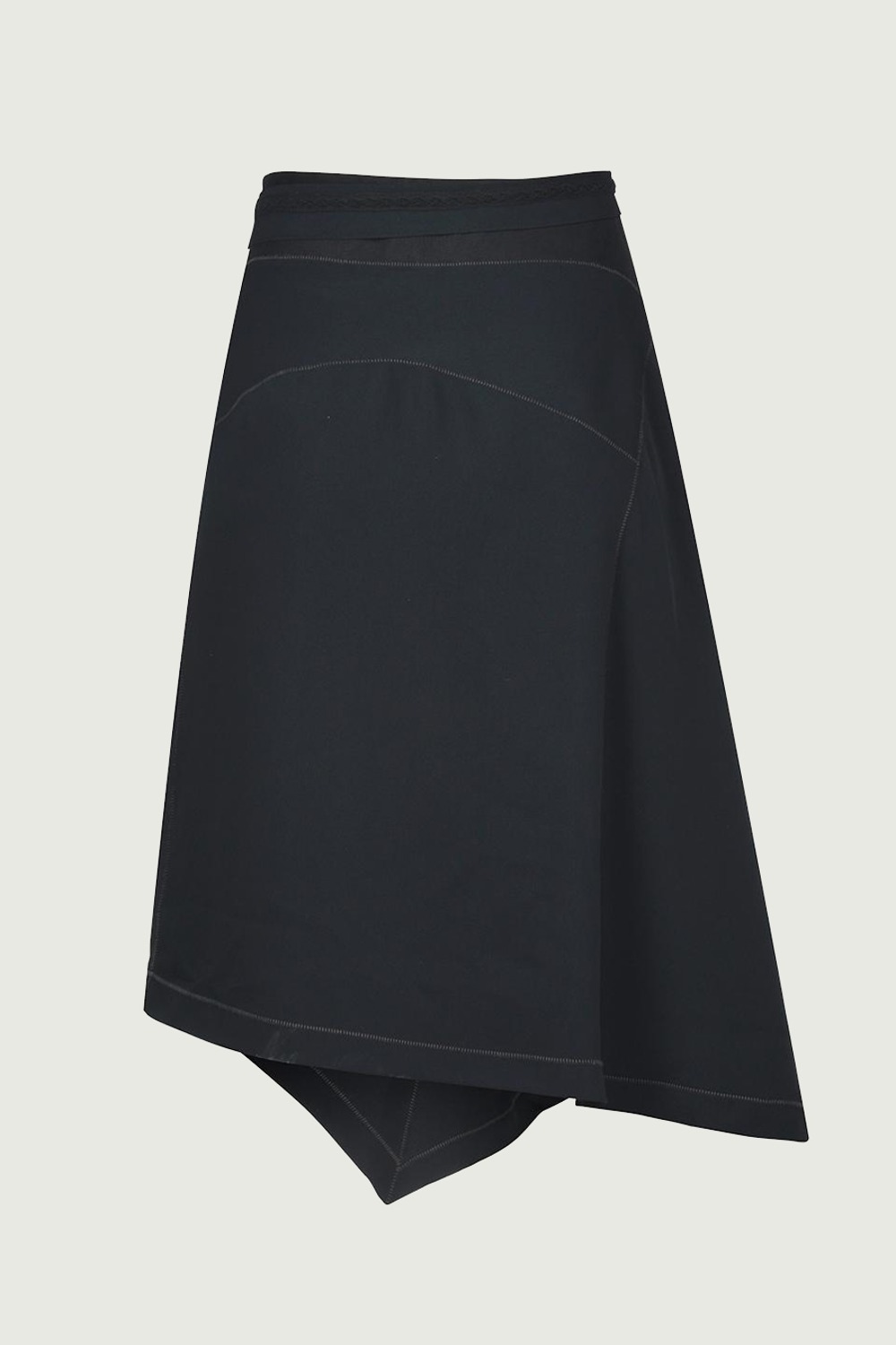 (23SS) W BELTED SKIRT BLACK