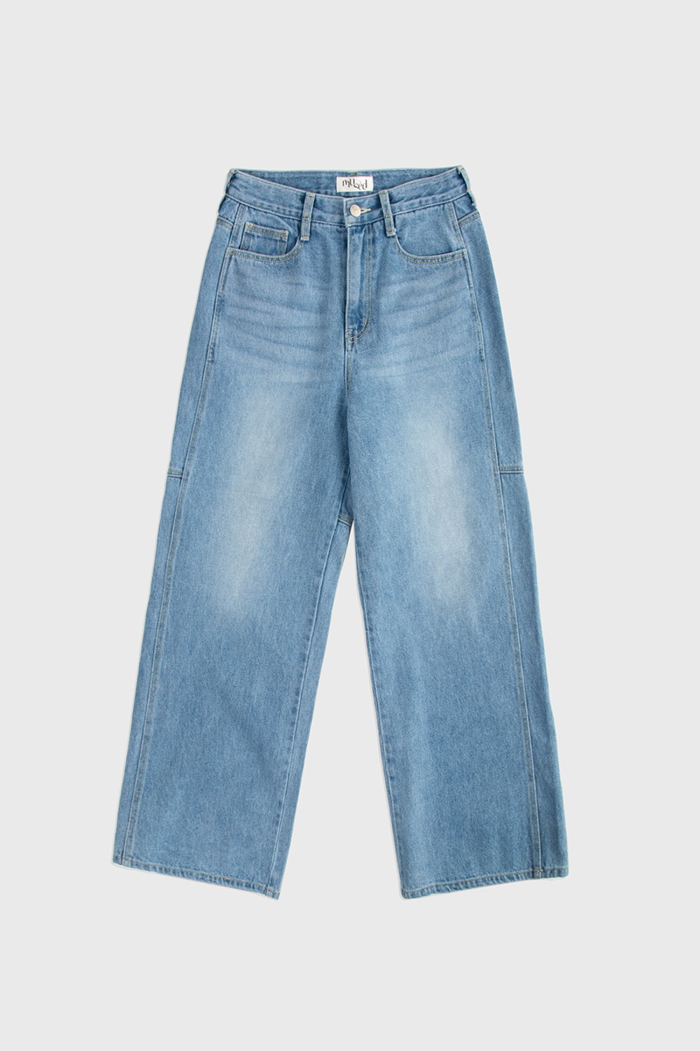 MUSED HIGH RISE WIDE DENIM W/BELT LIGHT BLUE (RECYCLED COTTON)