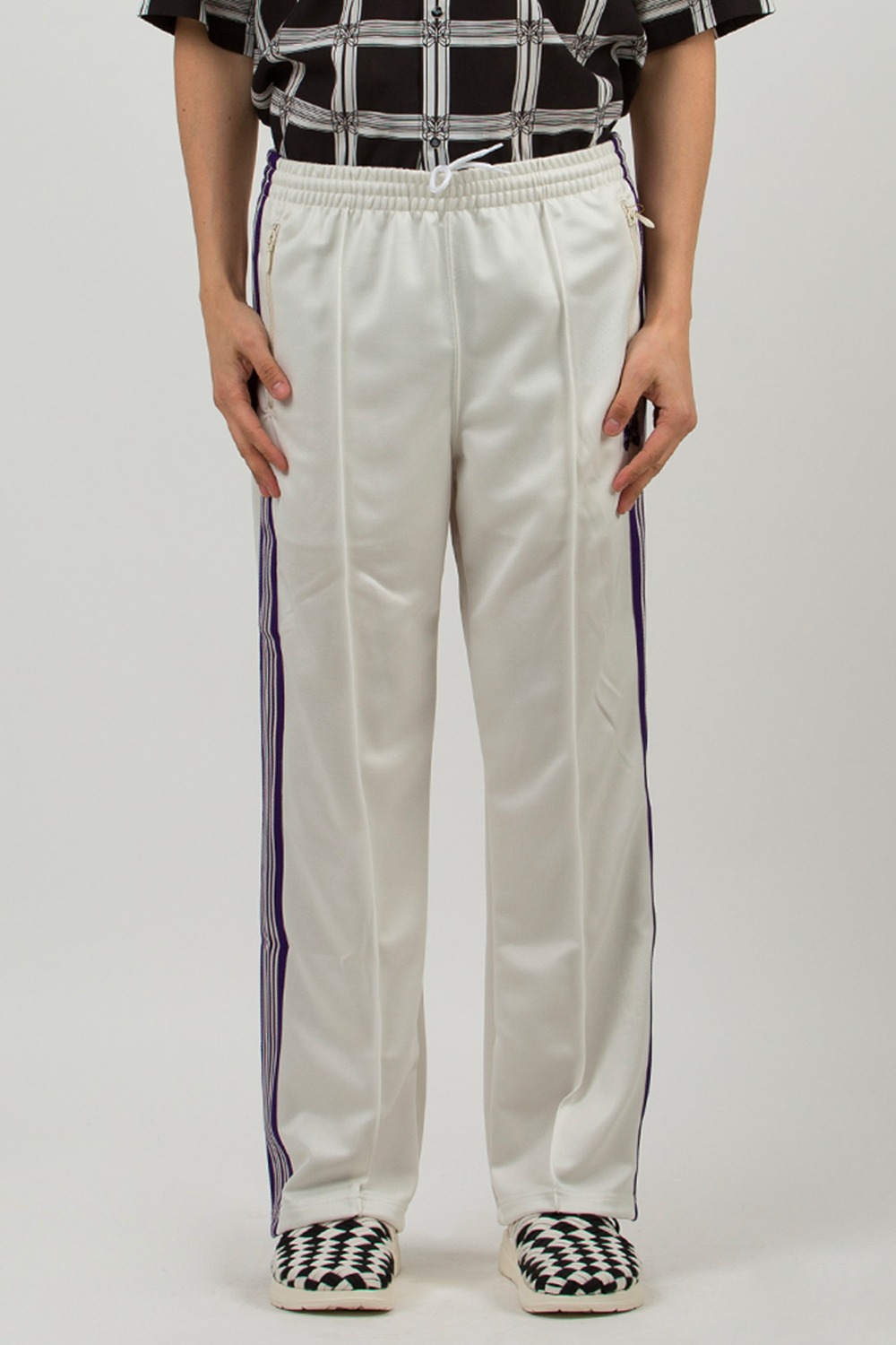 (23SS) NEEDLES TRACK PANT - POLY SMOOTH ICE WHITE