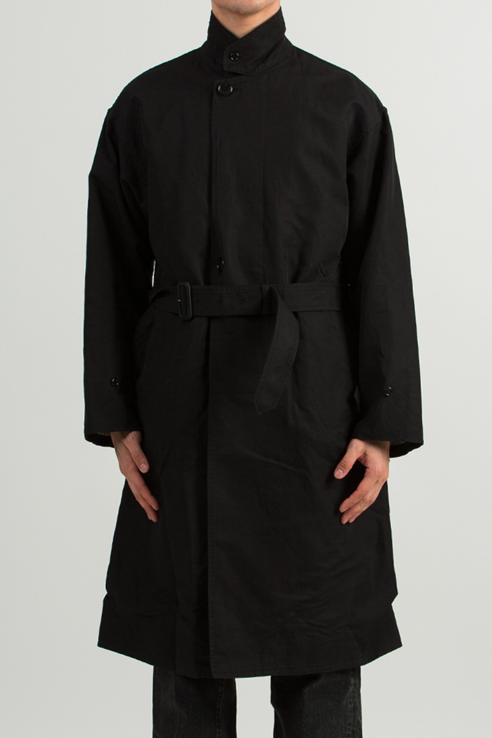 (23SS) FLY FRONT DUSTER COAT BLACK