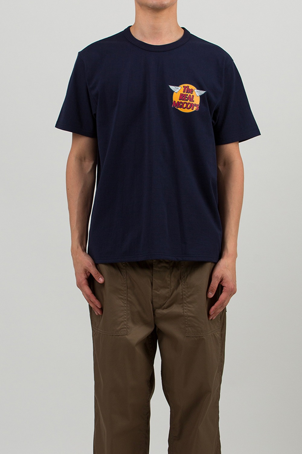 (23SS) THE REAL McCOY&#039;S LOGO TEE S/S NAVY