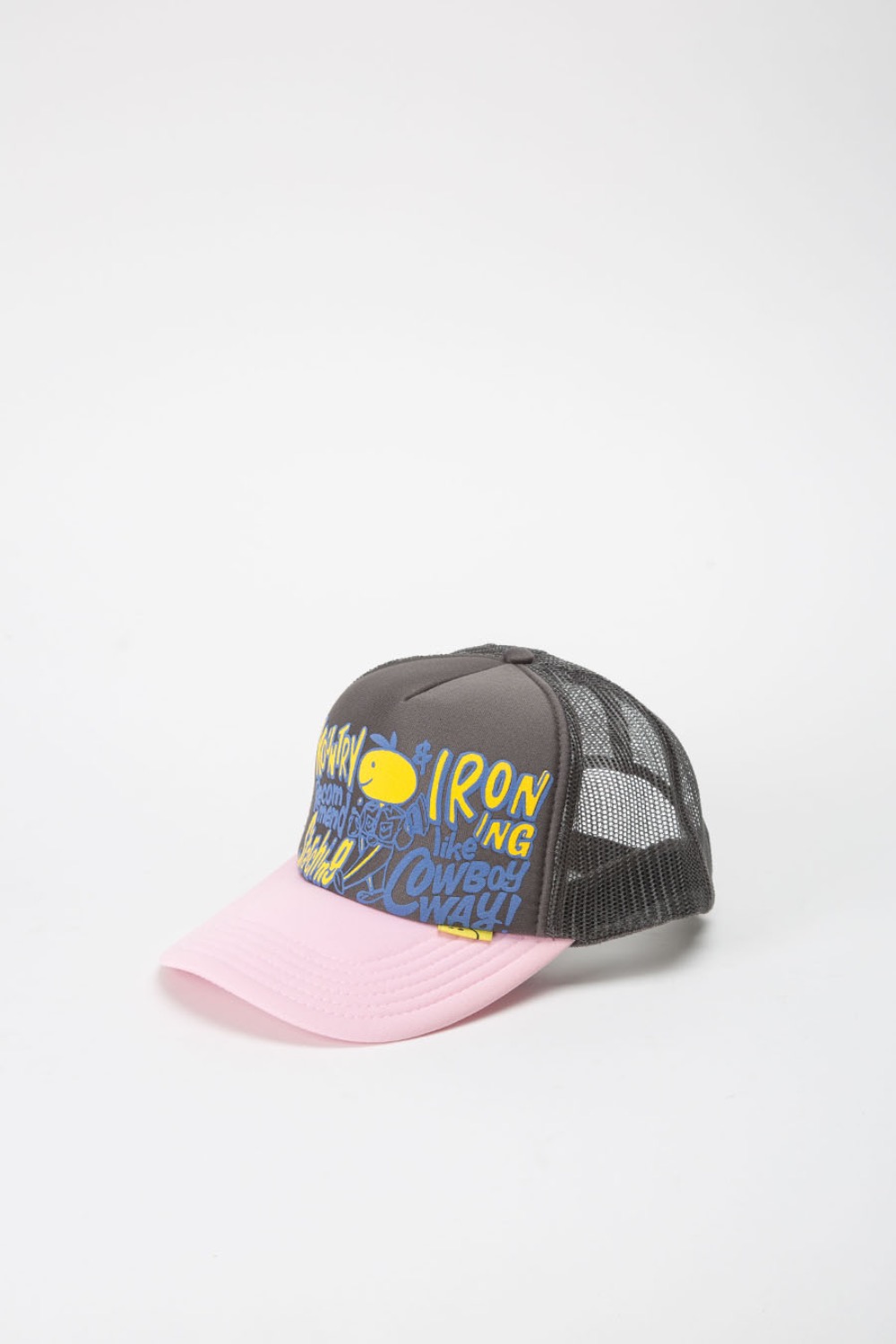 (23SS) CONEYCOWBOWY Trucker CAP CharcoalGray x PINK