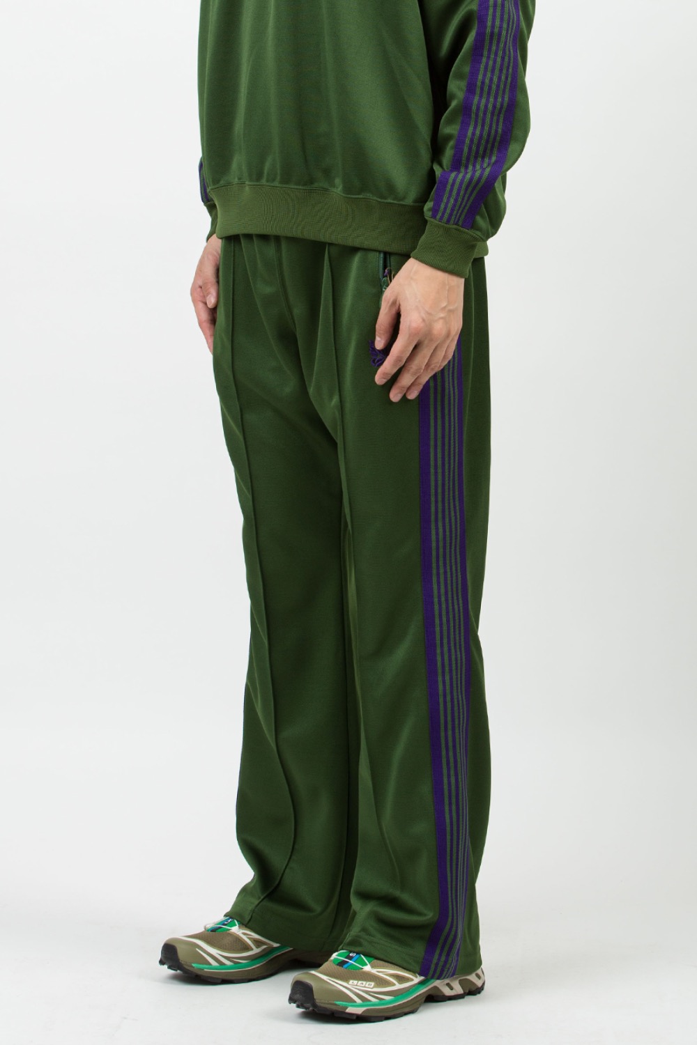(23FW) BOOT-CUT TRACK PANT - POLY SMOOTH A-IVY GREEN