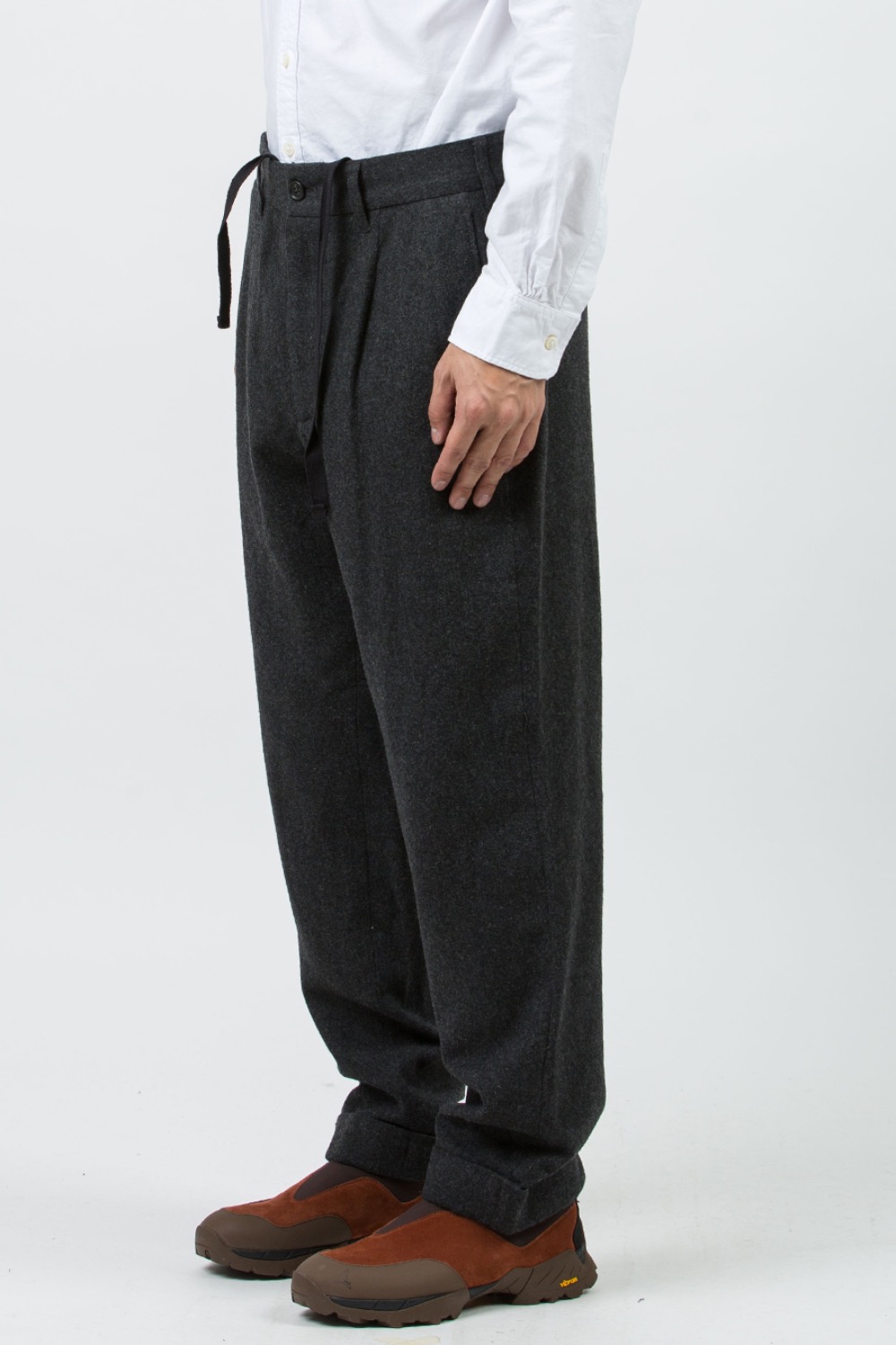 (23FW) ANDOVER PANT  GREY SOLID POLY WOOL FLANNEL
