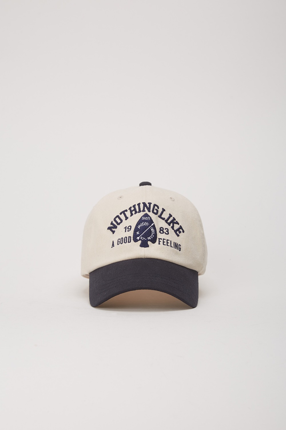 (23FW) MUSED LOGO CONTRAST BALL CAP NAVY&amp;NATURAL