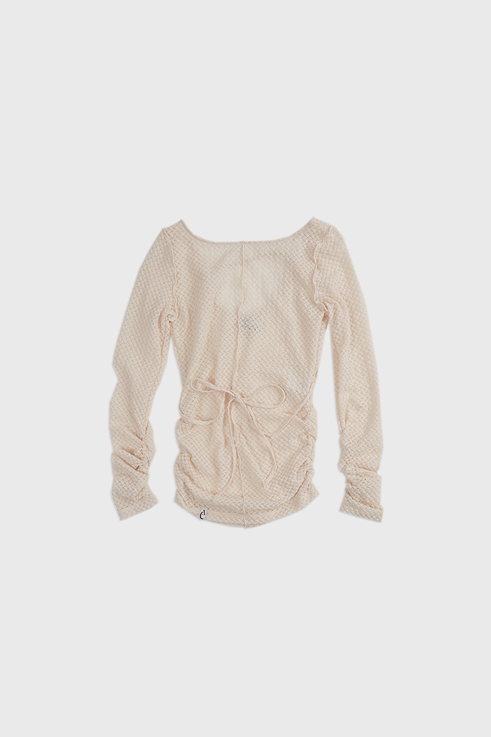 (23FW) MUSED TIED JERSEY TOP CREAM LACE