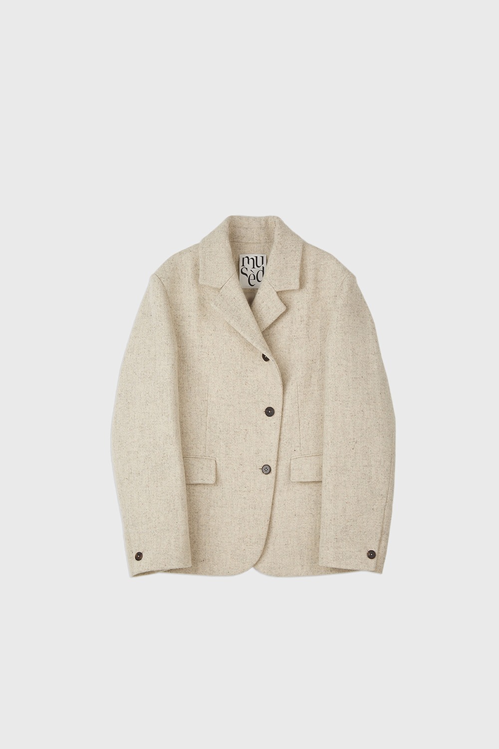 (23FW) MUSED WOOL BLENDED TAILORED JACKET OATMEAL