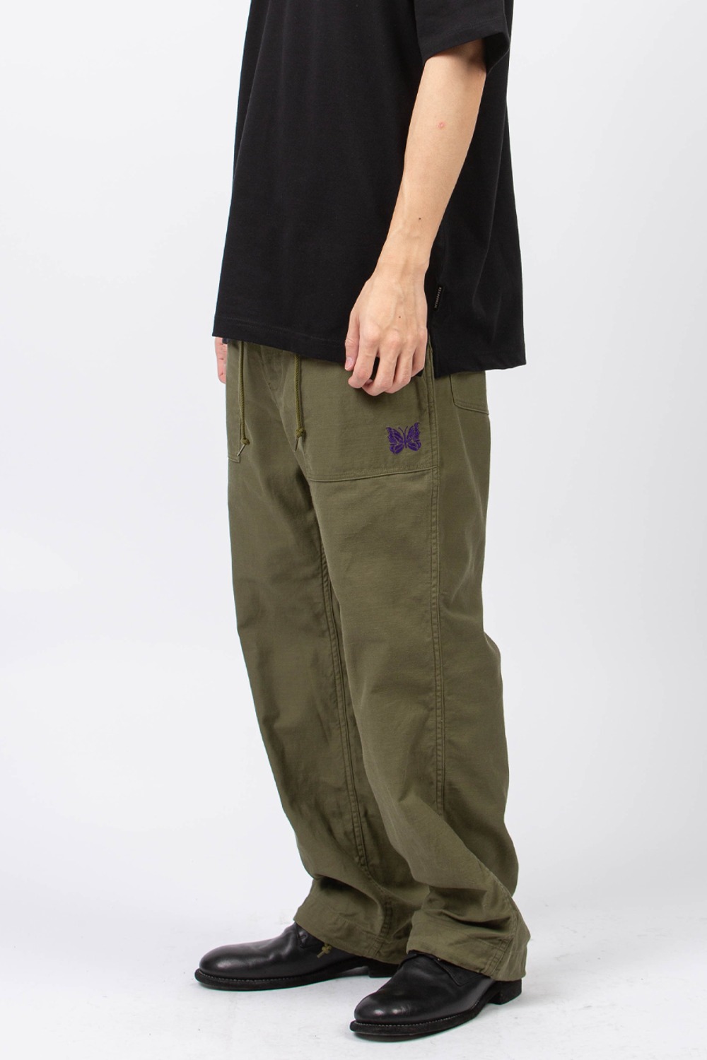 (24SS) STRING FATIGUE PANT BACK SATEEN OLIVE
