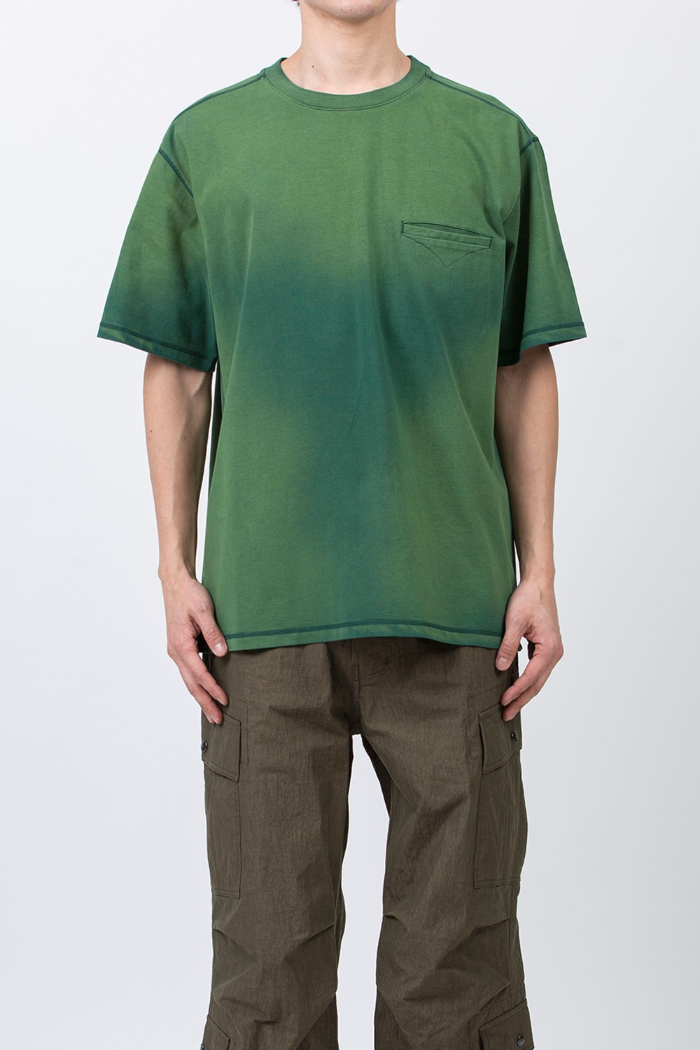 (24SS) DESTROYED CPO T-SHIRT GREEN